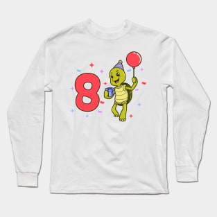 I am 8 with turtle - kids birthday 8 years old Long Sleeve T-Shirt